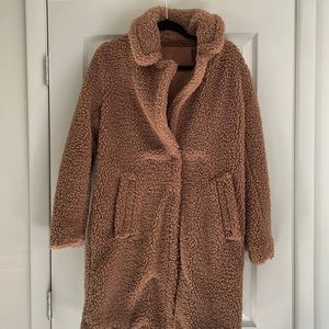 Long Camel Teddy Coat